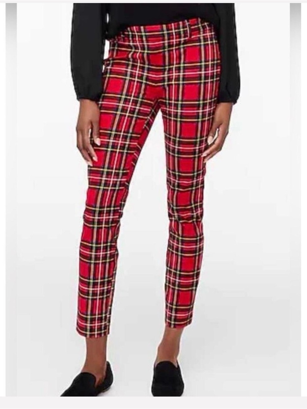 J. Crew Tartan/plaid Winnie pants slim ankle Christmas Holiday pant size 10